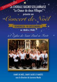 Concert De Noël. Le vendredi 18 décembre 2015 à SAINT PAUL EN FORÊT. Var.  18H00